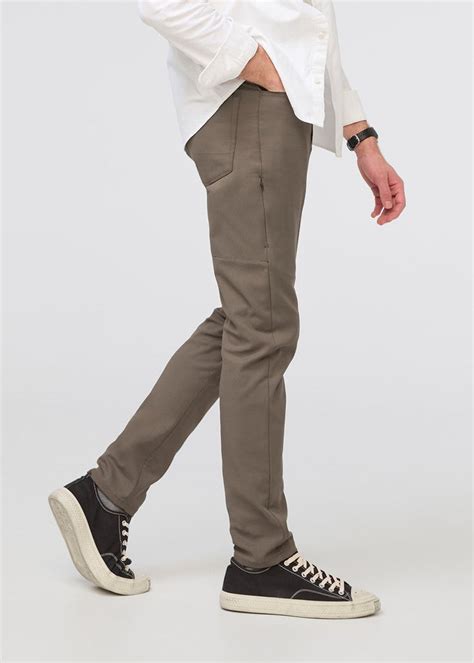 Mens Green Slim Fit Stretch Pant