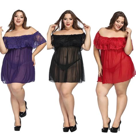 Plus Size Women S Sexy Lingerie Underwear Dress G String Lace Babydoll