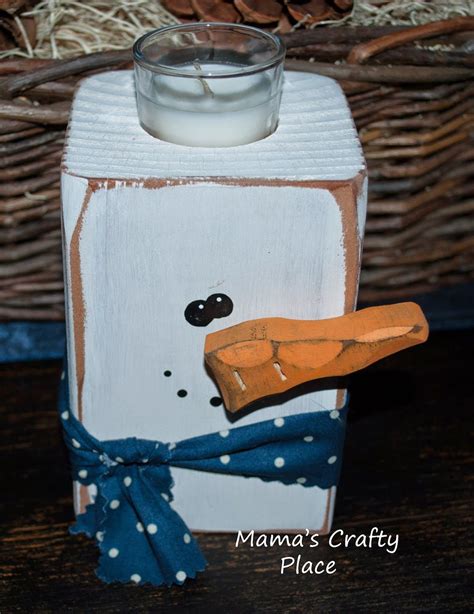 Mamas Crafts Snowman Candle Holder Snowman Candle Holder Wood