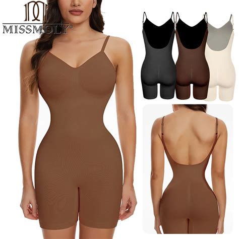 Missmoly Backless Full Body Shaper Para Mulheres Barriga Controle