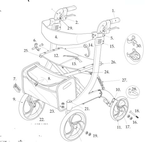 Nitro HD Rollator Replacement Parts by Drive Medical - Wheelchair-Parts.com