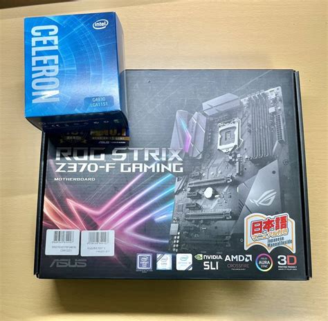 【やや傷や汚れあり】asus Rog Strix Z370 F Gaming Celelon G4930 Crucial Ddr 4