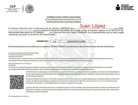 Imprimir certificado de secundaria gratis PDF Guía 2023