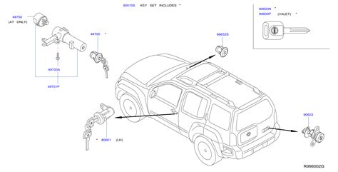 Nissan Xterra Frame Steering Lock SPEED TRANS MANUAL 48701 EA010