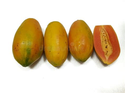 Papaya is a Fruit with an Orange Peel, Thick and Sweet Flesh. Stock ...