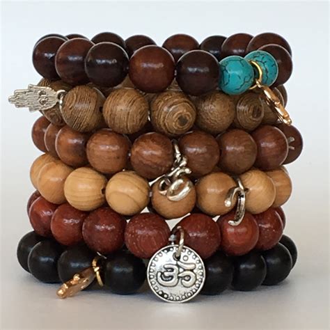 Mala Wooden 12mm Bead Bracelet Set Earth And Soul