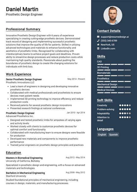 Top 29 Prosthetic Design Engineer Resume Objectives And Summaries For