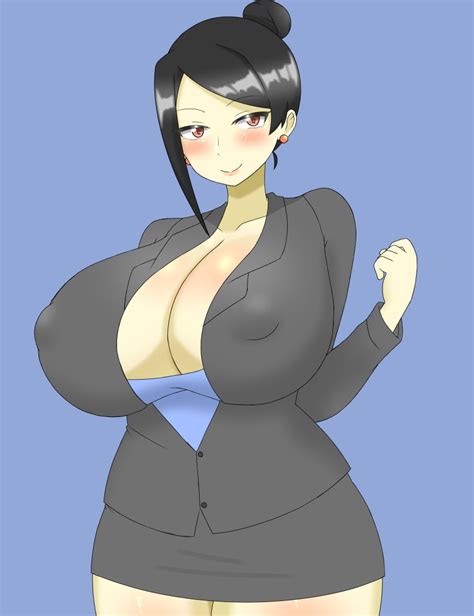 Rule 34 Big Breasts Bijin Onna Joushi Takizawa San Black Hair Blue