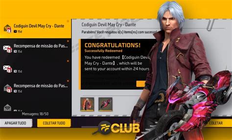 CODIGUIN FF código Free Fire x Devil May Cry 5 resgatar no Rewards