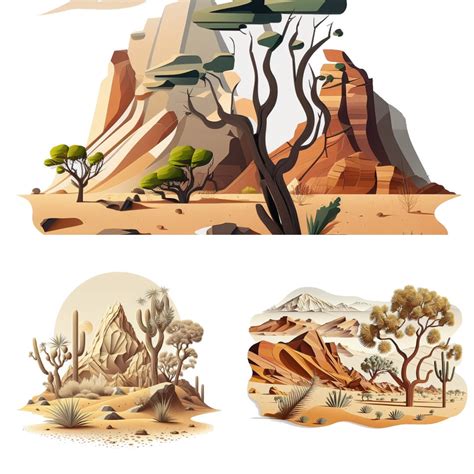 Desert Landscape Clip Art PNG Instant Download for Commercial Use - Etsy