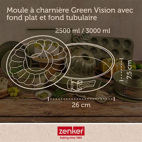 Zenker Moule à manqué et à savarin double fond 26 cm Zenker Green