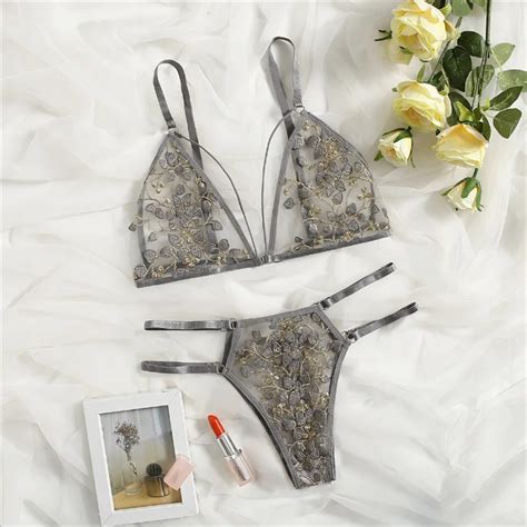 Sexy Lace Lingerie Set Women Underwear Transparent Bra Party Sets