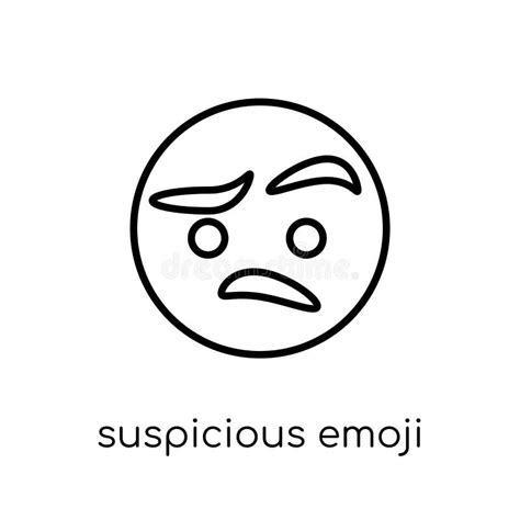 Suspicious Emoji Icon From Emoji Collection Stock Vector