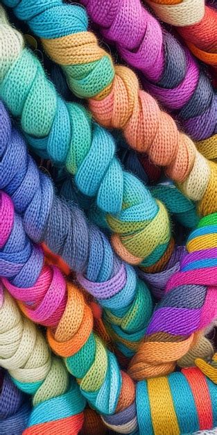 Premium AI Image A Pile Of Colorful Braided Yarns With The Word Love