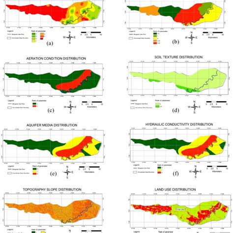 The distribution zone of (a) depth of phreatic, (b) infiltration, (c ...