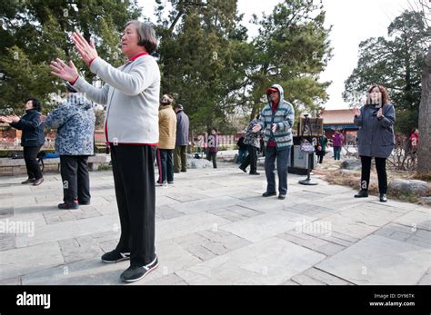 T'ai chi ch'uan (also called Taijiquan or Tai chi chuan) practicing in ...