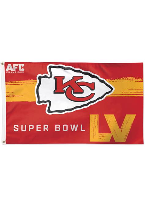 Kansas City Chiefs Super Bowl Lv Bound 3x5 Deluxe Red Silk Screen Grommet Flag