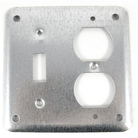 Steel City 4 In Metallic Square Box Cover For Toggleduplex Receptacle