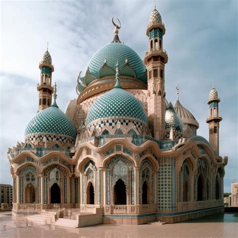 Premium AI Image Mosque Amazing Architecture Design Of Muslim Mosque