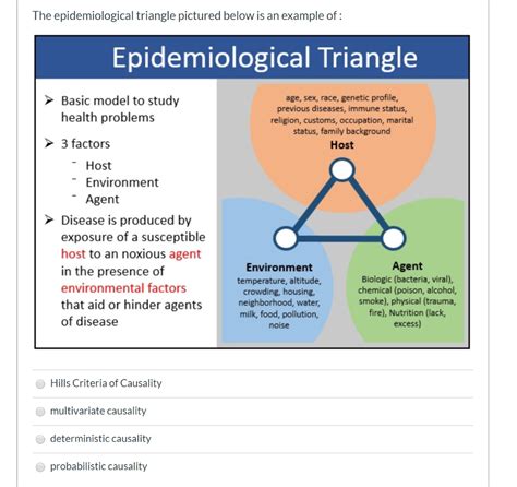 Solved The epidemiological triangle pictured below is an | Chegg.com