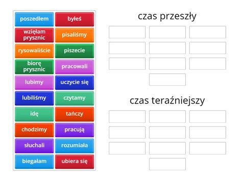 Czas przeszły i teraźniejszy polski A1 Posortuj