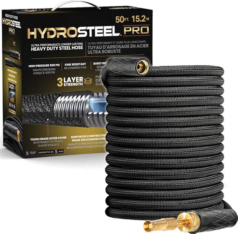 Hydrosteel Pro Layer Garden Hose Ft With Nozzle Water Hose Heavy