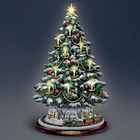 Thomas Kinkade Candlelit Tabletop Tree with Lights | Christmas