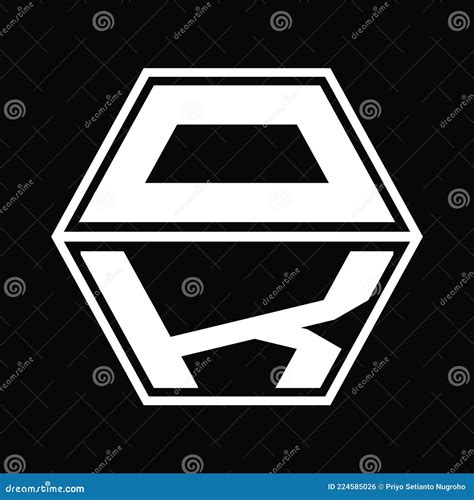 Ok Logo Monogram With Hexagon Shape Up And Down Design Template Stock