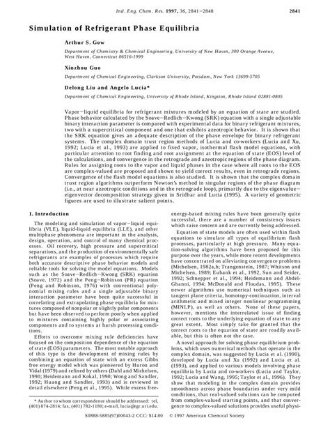 PDF Simulation Of Refrigerant Phase Equilibria DOKUMEN TIPS