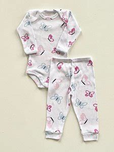 Conjunto Body e Calça Infantil Canelado Ovelhinhas Roupa de Bebê do