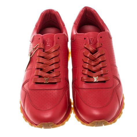 Louis Vuitton x Supreme Red Leather Run Away Lace Up Sneakers Size 42.5 ...