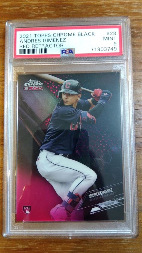 Letao Topps Chrome Black Andres Gimenez Auto Red Ref