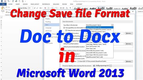 How To Change Save File Format Doc To Docx In Word Youtube