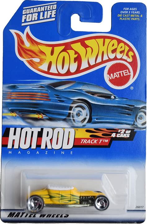 Amazon Hot Wheels Track T Hot Rod Magazine 2 Of 4 Yellow Toys Games