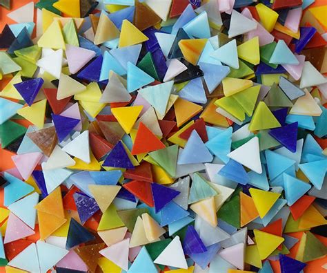 800 Pieces Triangle Mosaic Tiles Stained Glass 58 Inch Etsy