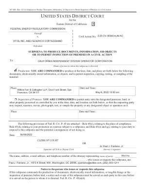 Fillable Online Uscourts Gov Forms Notice Lawsuit SummonsSubpoena