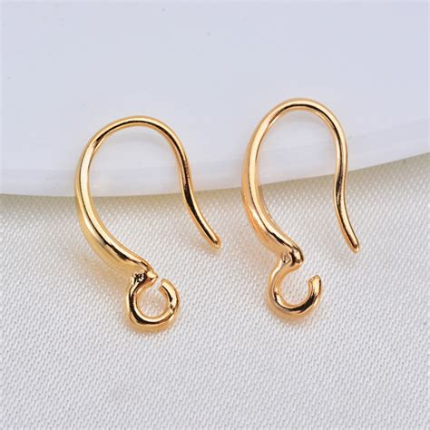 K Gold Filled Glossy Plain Earring Hooks Earing With Etsy