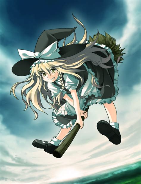 Safebooru Bad Id Blonde Hair Braid Broom Broom Riding Hat Kirisame