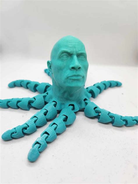 The Ultimate Mashup D Printed Octopus With Dwayne The Rock Johnson S