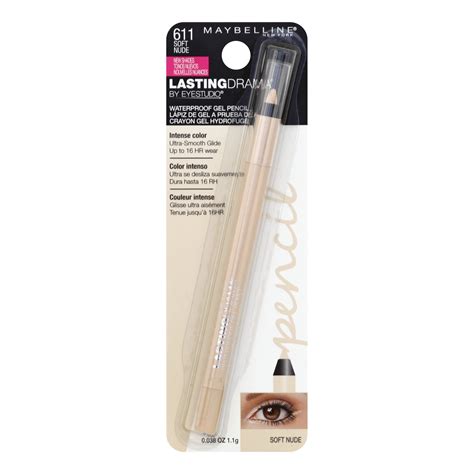 Maybelline Eye Studio Lasting Drama Waterproof Gel Eyeliner Pencil 611 Soft Nude 0 038 Oz Shipt