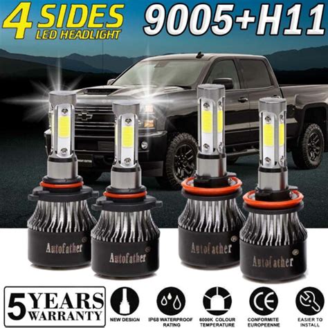 Combo LED High Low Beam For Chevrolet Silverado 2500 HD 08 2019