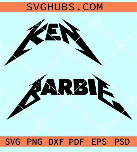 Metal Rock Ken Barbie Logo SVG Barbie And Ken SVG,, Barbie Movie SVG ...