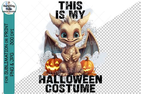 Funny Halloween Cute Dragon Costume Graphic By Ramblingboho · Creative Fabrica