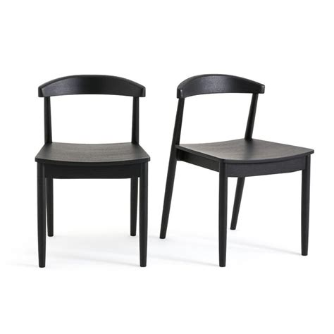 Lot de 2 chaises chêne teinté noir galb Couleur chêne teinté noir Am