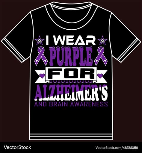 I wear purple for alzheimers awareness Royalty Free Vector