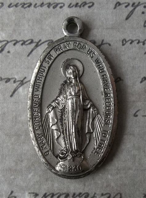 Large Beloved Vintage Italian Miraculous Medal Of The Immaculate