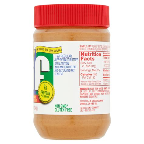 Simply Jif Peanut Er Nutrition Facts - Bios Pics