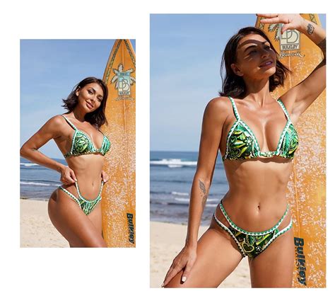 Wholesale Brazilian Flower Thongs Bikinis Two Piece Triangle Bikini Set