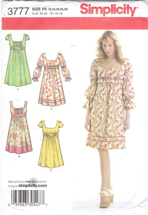 Empire Waist Dress Sewing Pattern