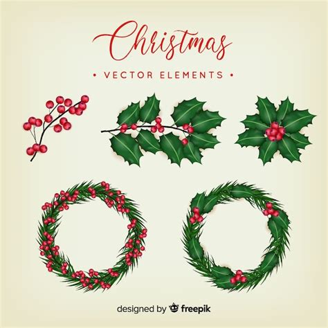 Colecci N De Elementos De Navidad Vector Gratis